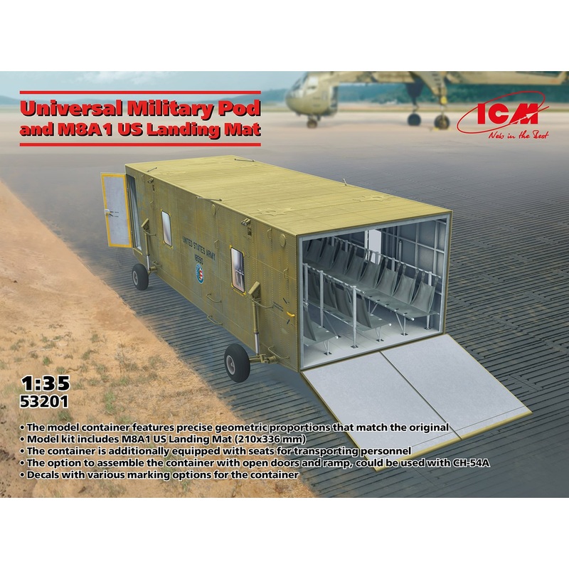 ICM 1:35 Universal Military Pod w/M8A1 US Landing Mat