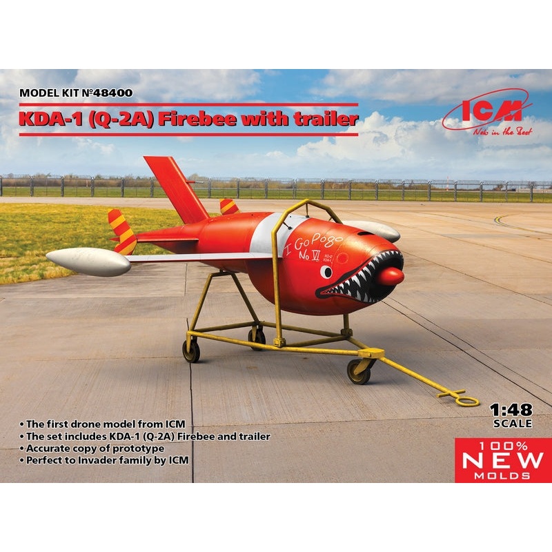 ICM 1:48 Q-2A Firebee Drone with Trailer