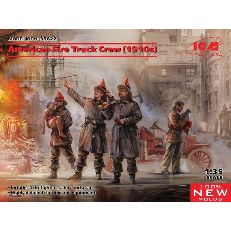 ICM 1:35 American Fire Truck Crew (1910)