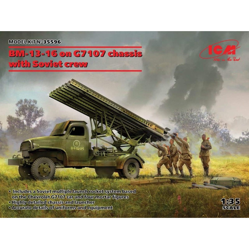 ICM 1:35 BM-13-16 on G7107 chassis withsoviet crew