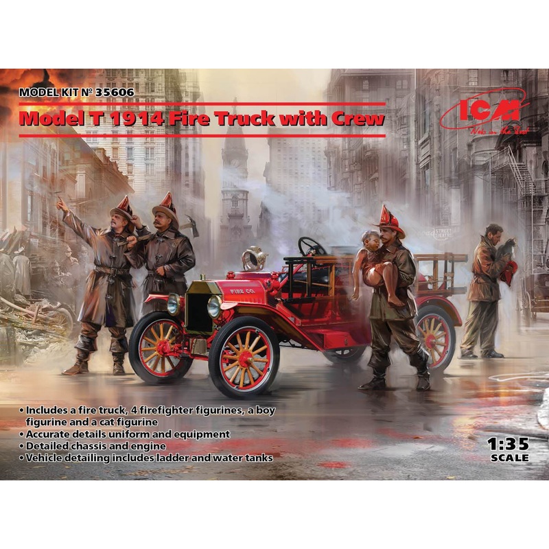 ICM 1:35 Model-T 1914 Fire Truck with Crew