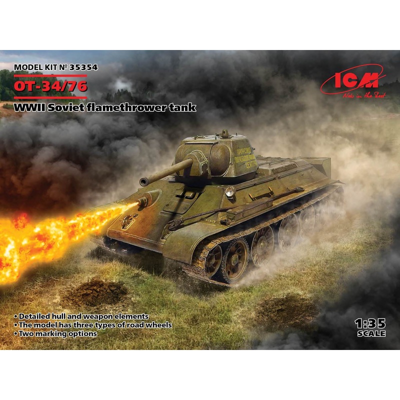 ICM 1:35 OT-34/76 WWII Soviet Flamethrower Tank