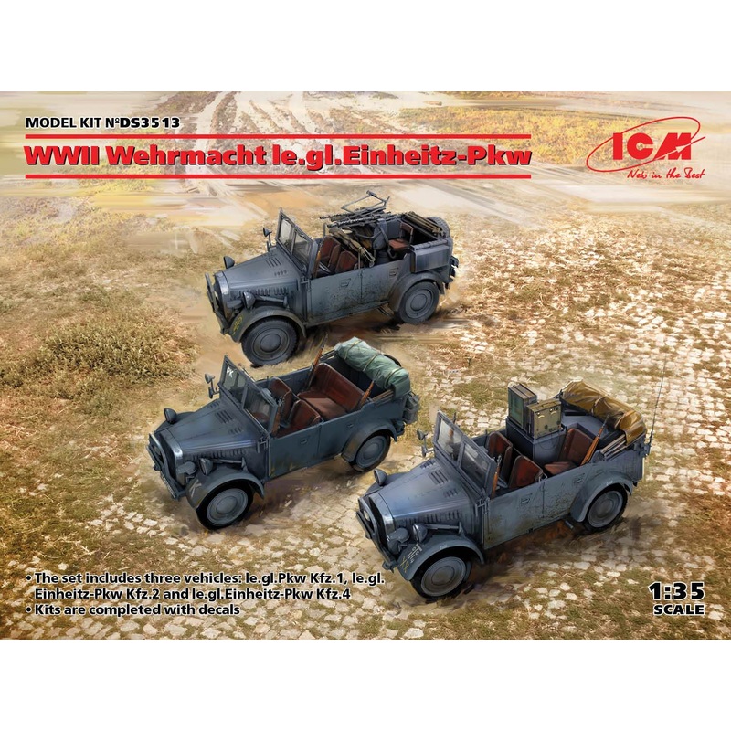 ICM 1:35 WWII Wehrmacht le gl Einheitz Pkw 3 Cars