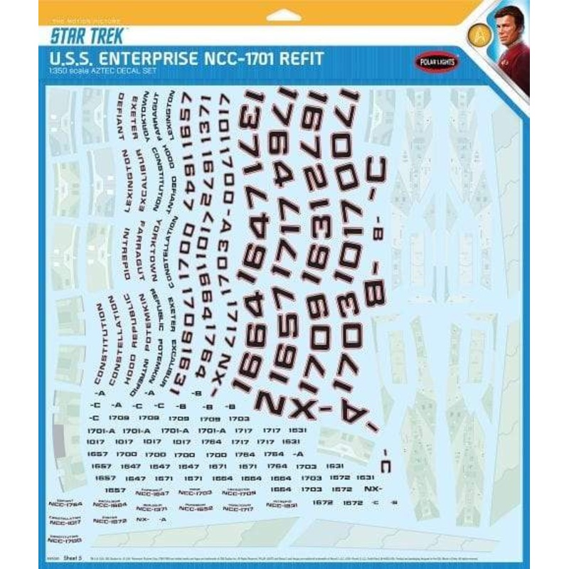 AMT, 1:350 Star Trek U.S.S. Enterprise Refit Aztec Decals