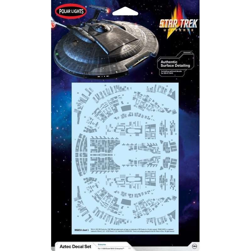 Polar Lights 1:1000 Star Trek NX-01 USSEnterprise Aztec Decals