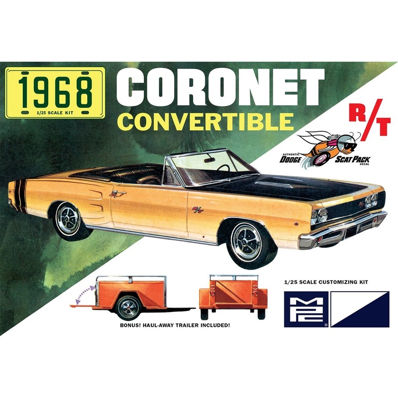 MPC 1:25 1968 Dodge Coronet Convertiblew/Trailer
