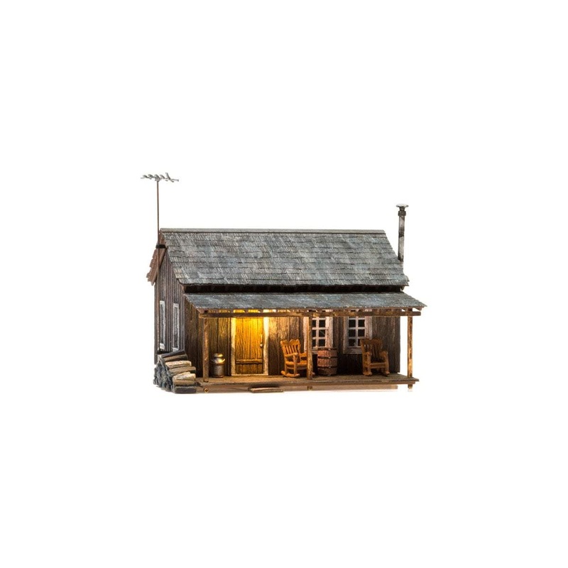 Woodland Scenics HO Rustic Cabin (Lit)