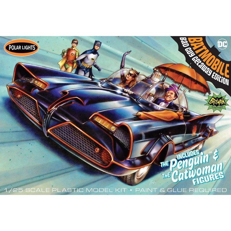 Polar Lights 1:25 1966 Batmobile w/Catwoman and Penguin Figures