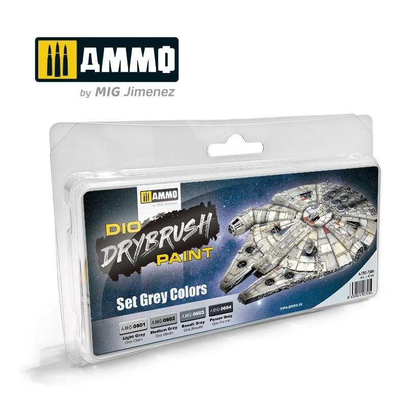 Ammo Drybrush Set Grey Colours (4) 40ml