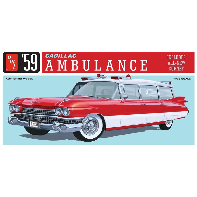 AMT 1:25 1959 Cadillac Ambulance w/Gurney