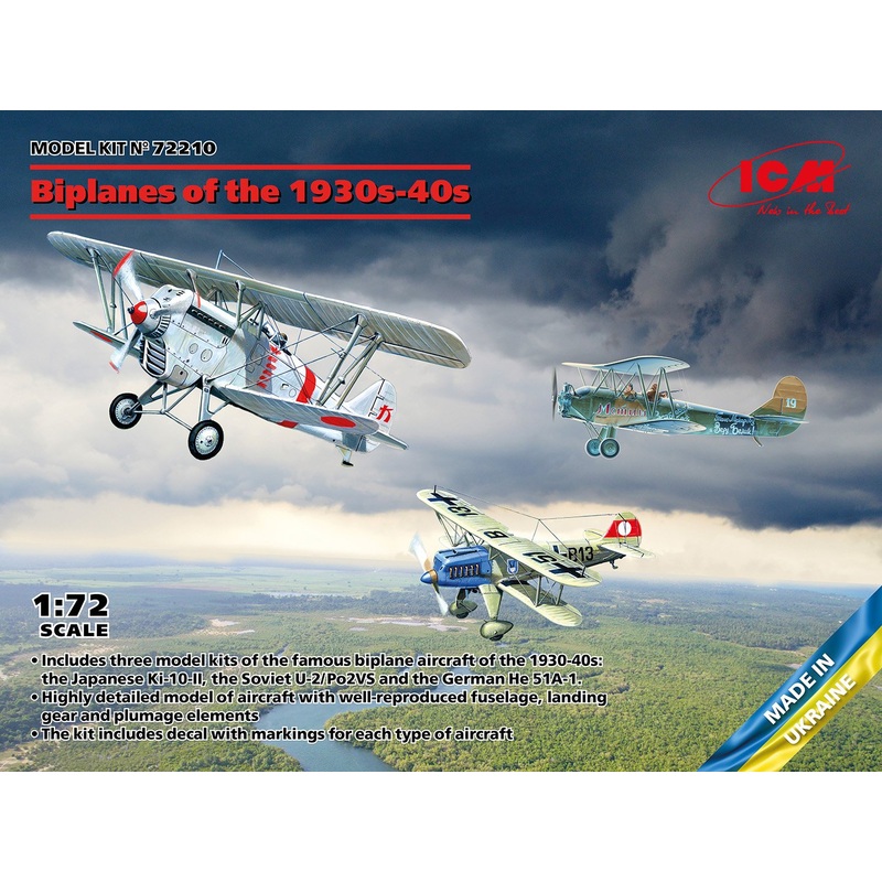 ICM 1:72 Biplanes of the 1930s and 40s (He-51A, Ki-10-II, U-2/Po-2VS)