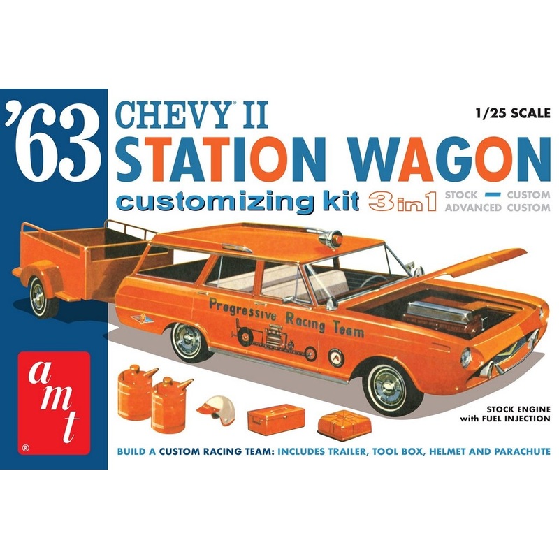 AMT 1:25 1963 Chevy II Station Wagon w/Trailer