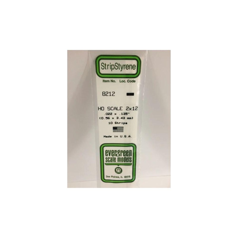 Evergreen Styrene Strips Ho 2 X 12 (10)*