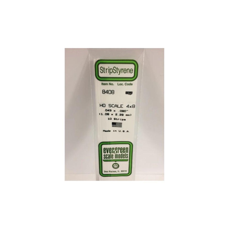 Evergreen Styrene Strips Ho 4 X 8 (10)