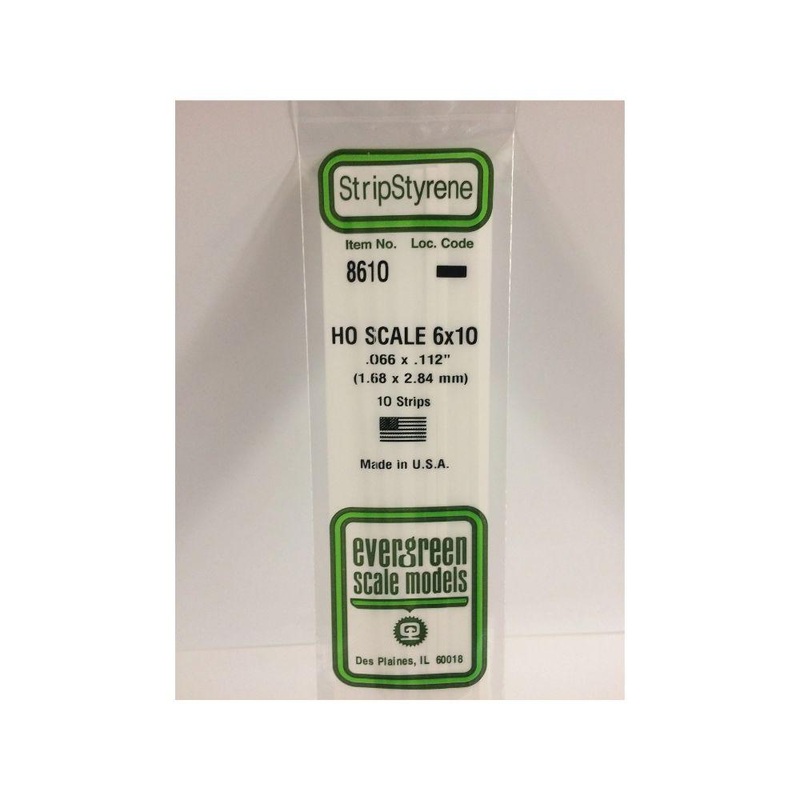 Evergreen Styrene Strips Ho 6 X 10 (10)*