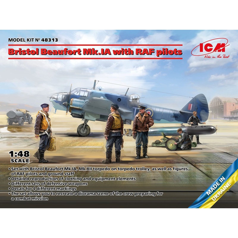 ICM 1:48 Bristol Beaufort Mk IA with RAF-Pilots