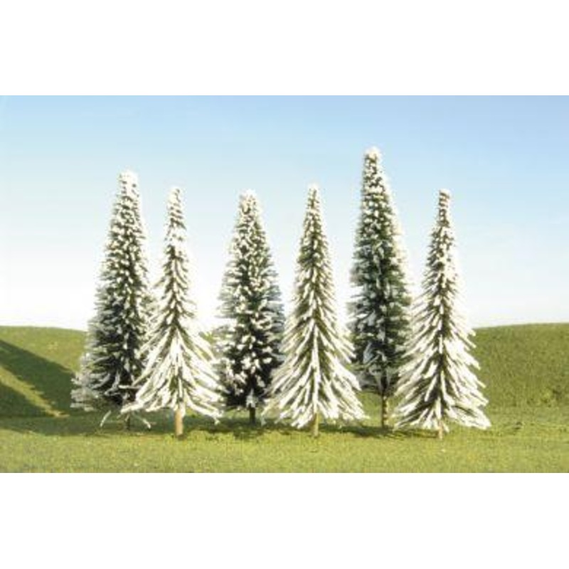 Bachmann 3-4 Pine Trees W/Snow, 9/packN Scale
