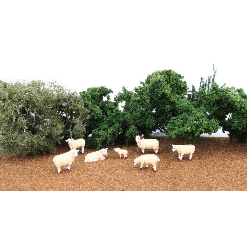 Bachmann Sheep. 7 Figures. HO Scale