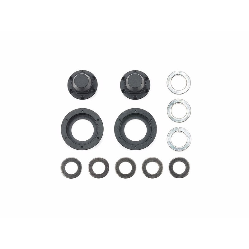 Tamiya 56556 Hub Nuts for Single Wheels (Black 2pcs.) Truck Option Parts Series no.56