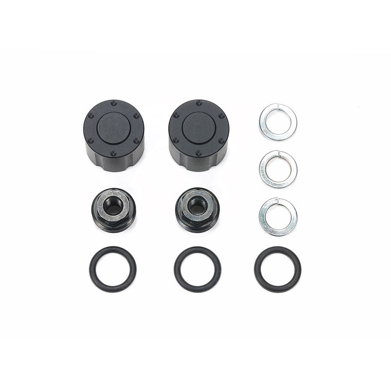 Tamiya 56557 Hub Nuts for Dual Wheels (Black 2pcs.) Truck Option Parts Series no.57