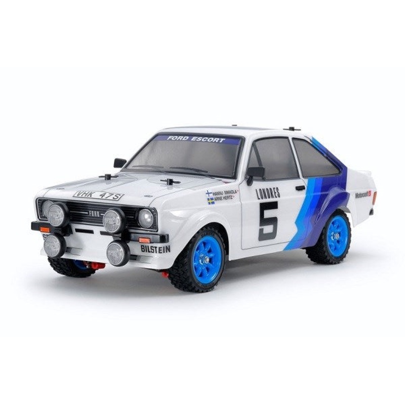 Tamiya 58687 RC Kit: 1/10 4WD Ford Escort Mk II Rally (MF-01X) – Pre-painted White