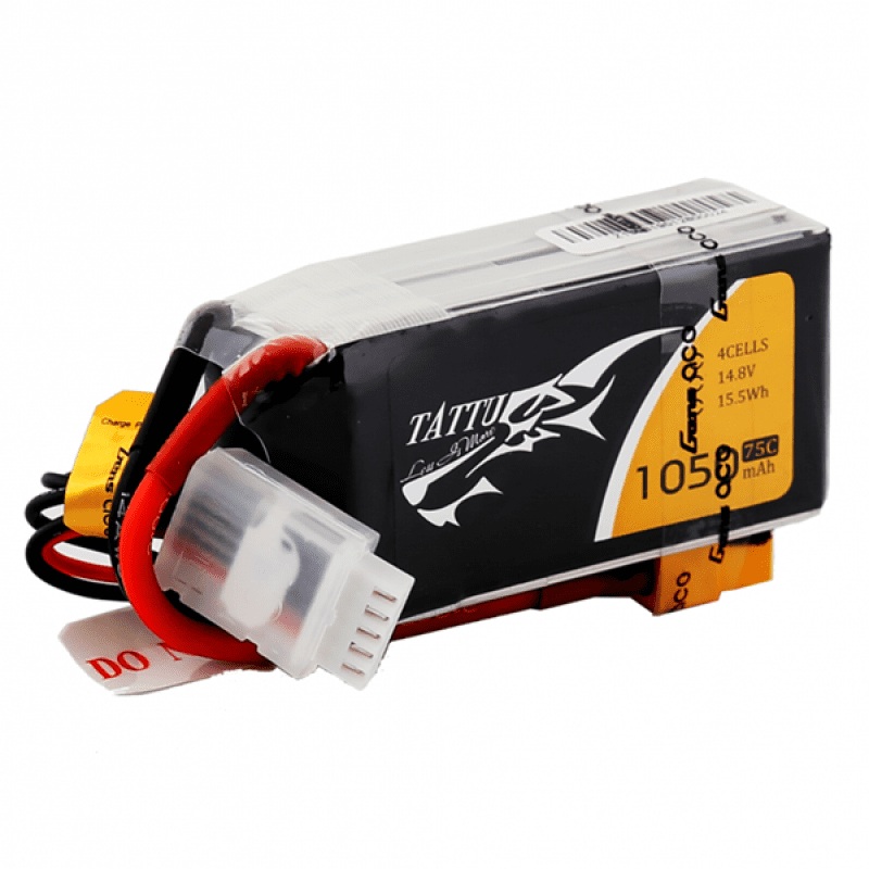 Tattu TA1050-4S75-XT60 1050mah 14.8v 4S1P 75C with XT60 Plug 73x35x24mm 123g