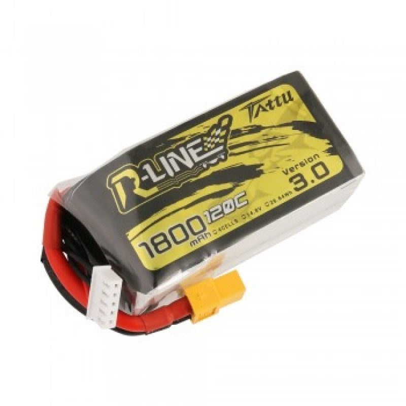 Tattu TA1800-4S120-RL3 2021 R-Line Version 3.0 1800mAh 14.8V 120C 4S1P 197g Lipo Battery Pack with XT60 Plug