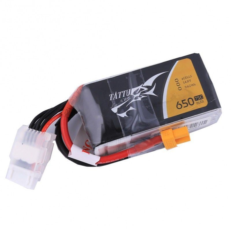 Tattu TA650-4S75-XT30 650mAh 4S 75C with XT30 Plug 60x31x21mm 74g Suit 150 Race Quad