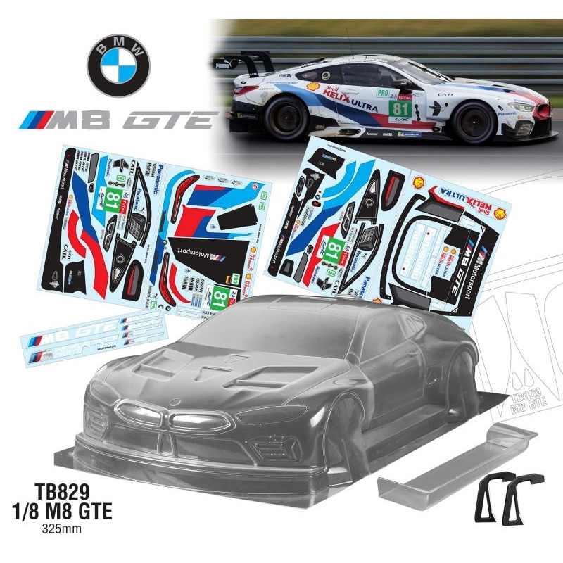 Team C TB829 1/8 GT 325mm WB Short Chassis M8 GTE