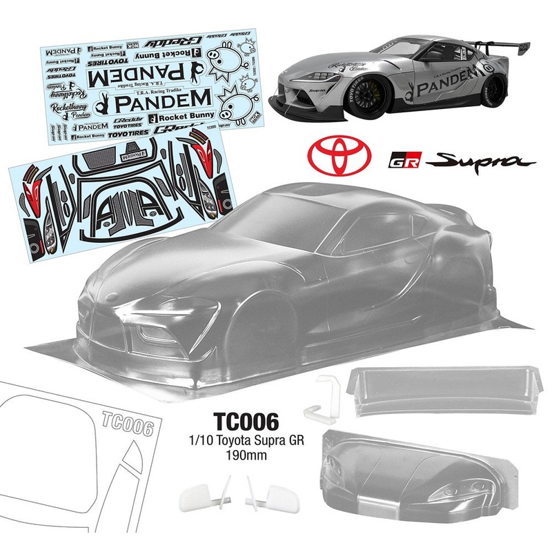 Team C TC006-L 1/10 Toyota Supra GR  W/Lexan Rear Wing 190mm Wide WB 258mm