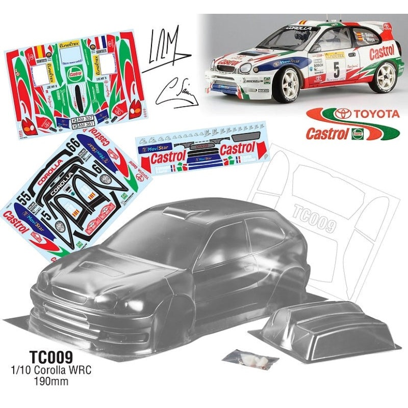 Team C TC009-C 1/10 Toyota Corolla WRC 239mm WB (190mm)  Castrol Decal Sheet