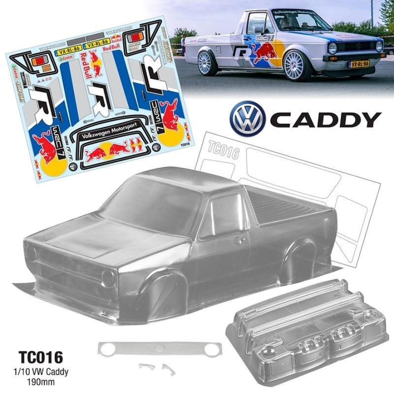 Team C TC016-R 1/10 VW Caddy 190mm RedBull Decal Sheet