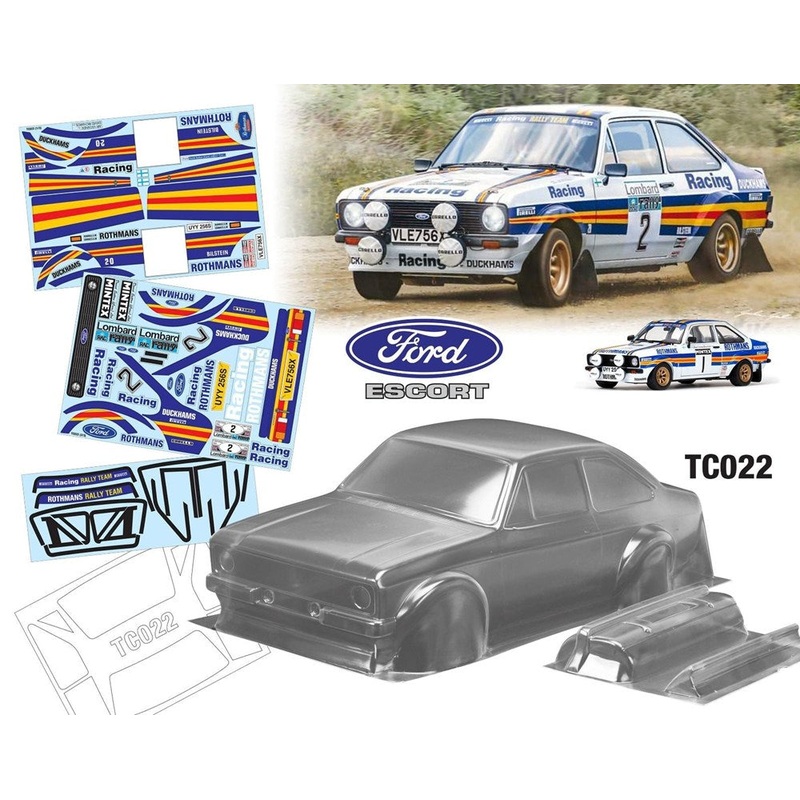 Team C TC022-R 1/10 Ford Escort Mk2 190mm Wide WB 258mm MK2 Rothmans Decal Sheet
