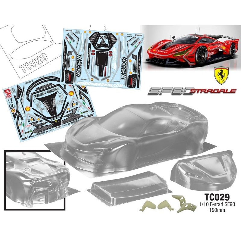 Team C TC029 1/10 Ferrari SF90 190mm Wide
