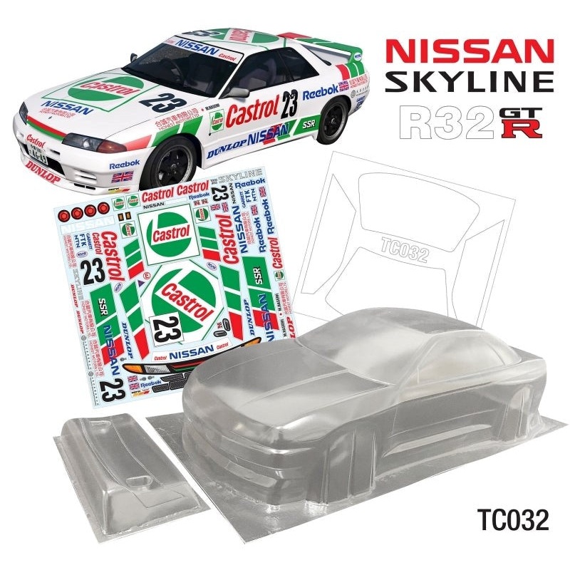 Team C TC032-C 1/10 Nissan Skyline R32 GTR 190mm Castrol Decal Sheet by Team C