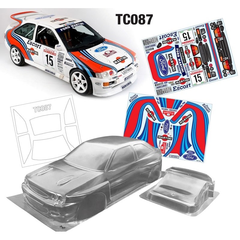 Team C TC087-MA 1/10 Ford Escort Cosworth WRC 190mm Wide Martini Decal Sheet