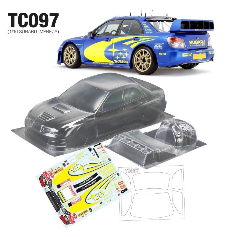 Team C TC097-SG 1/10 Subaru Impreza WRC 190mm Subaru Global Decal Sheet