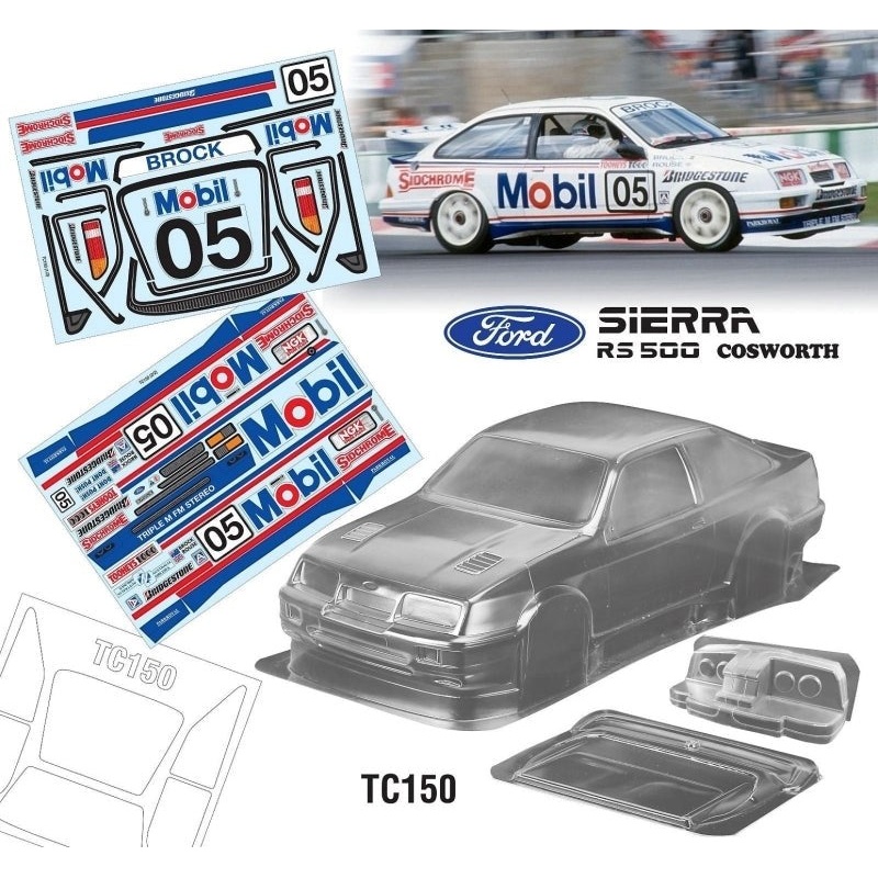 Team C TC150-M 1/10 Ford Sierra RS500 Cosworth 190mm Mobil Decal Sheet