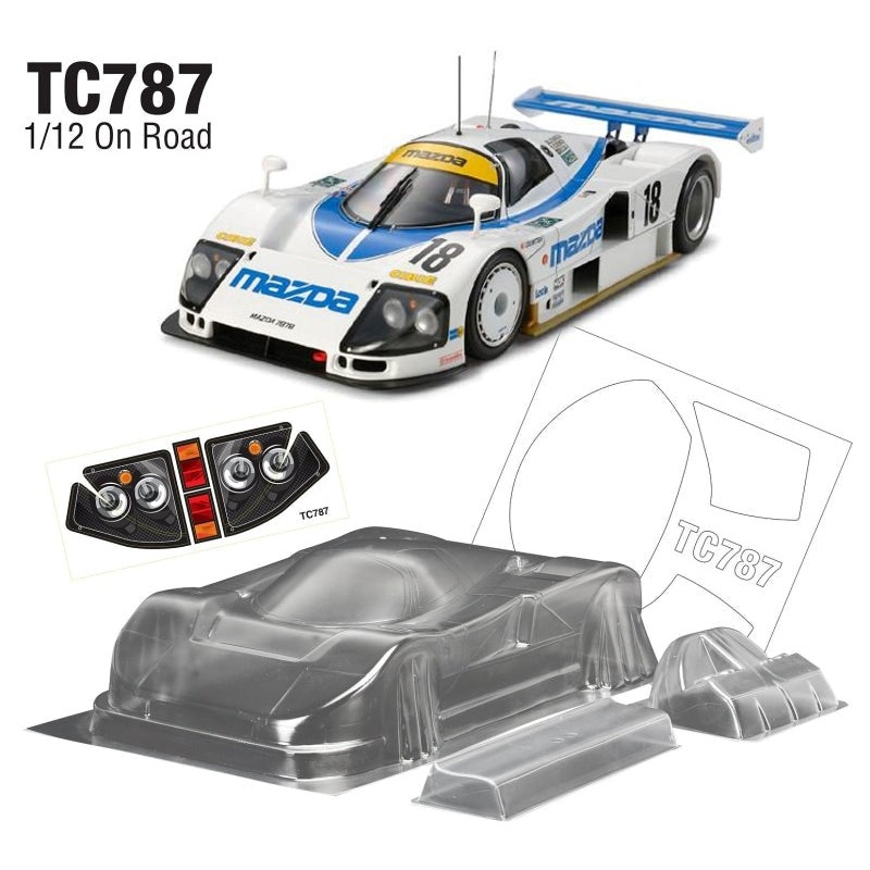 Team C TC787 1/12 Pan Car Clear Body MAZDA 787