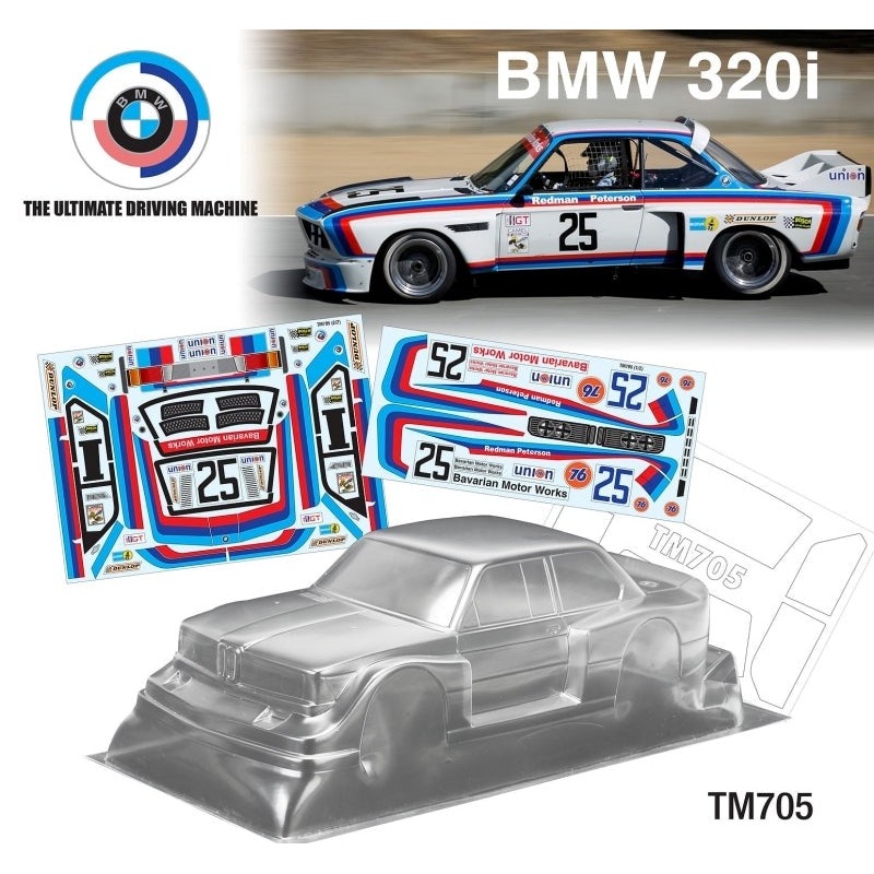 Team C TM705-B 1/10 MINI BMW 320 1978 Bavarian Motor Works Decal Sheet WB 210mm Width 165mm