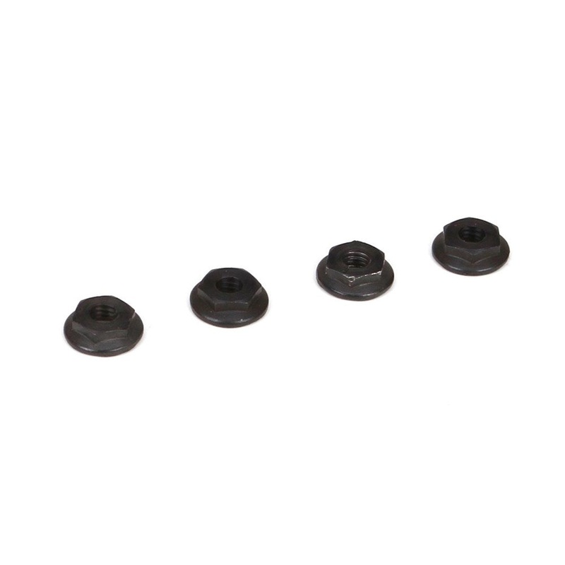 TLR LOSI TLR236001 4mm Low Profile Serrated Nuts (4)