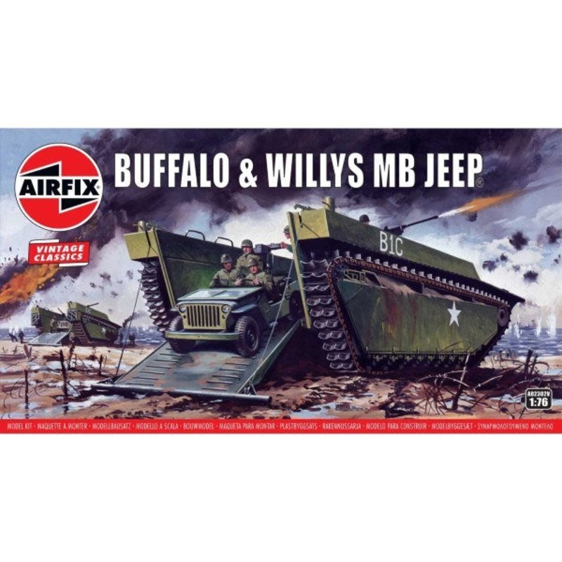 Airfix 02302V 1/76 Vintage Classics: Buffalo and Willys MB Jeep