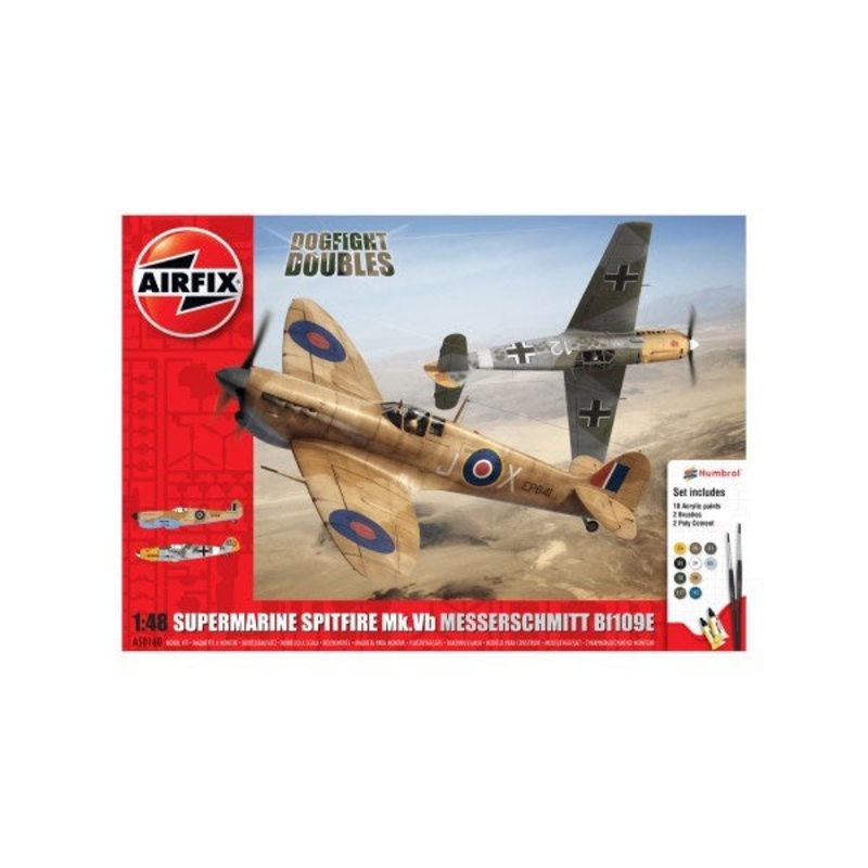 Airfix 50160 1/48 Supermarine Spitfire Mk.Vb vs. Messerschmitt Bf 109E-7 – Dogfight Double Gift Set