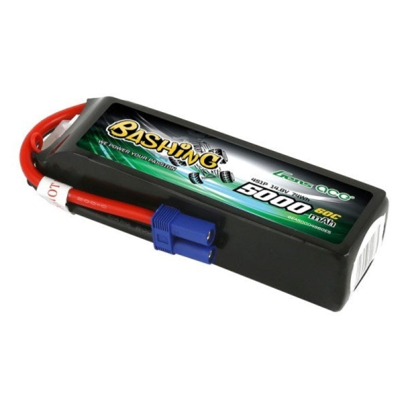 Gens Ace 5000mAh 4S1P 14.8V 60C LiPo w/EC5 Plug – Bashing Series