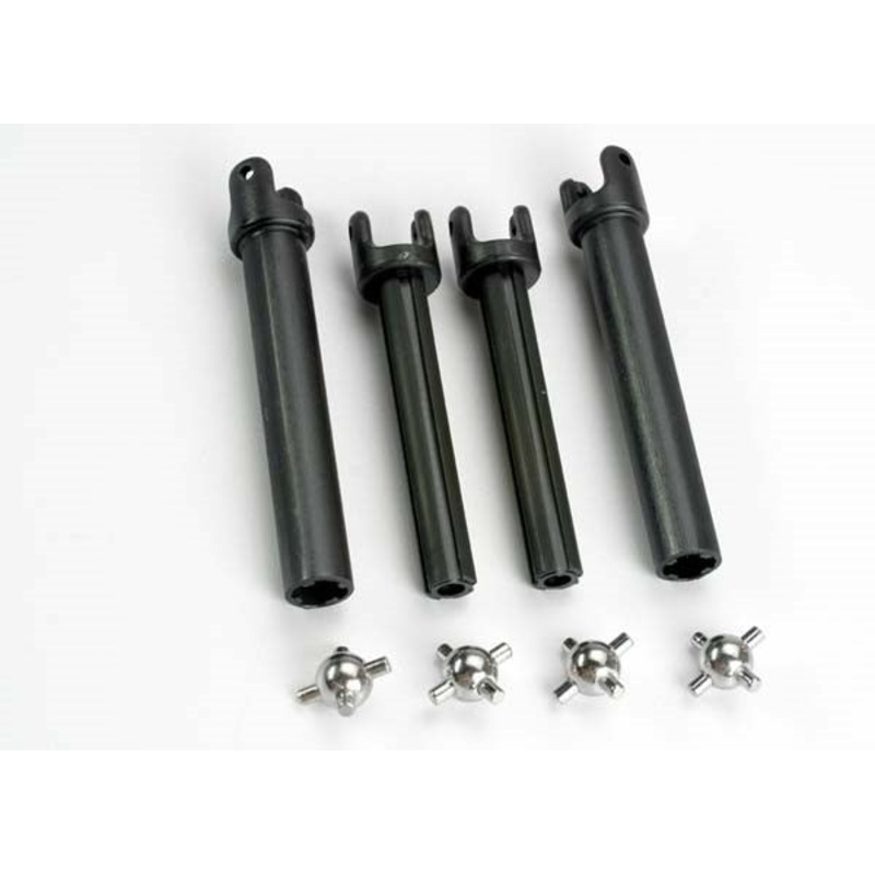 Traxxas 4951X – Half shafts long (heavy duty) (external-splined (2) & internal-splined (2))/ metal u-joints (4)