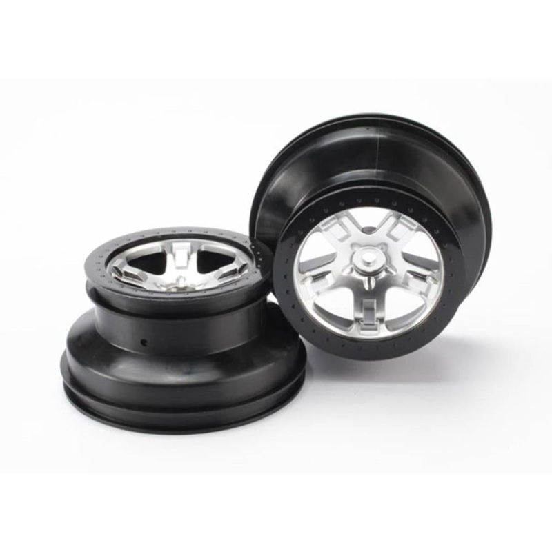 Traxxas 5872X – Wheels Sct Satin Chrome Black Beadlock Style Sct Dual Profile (2)