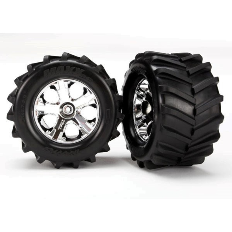 Traxxas 6771 – Tires And Wheels Assembled Glued 2.8” (All-Star Chrome