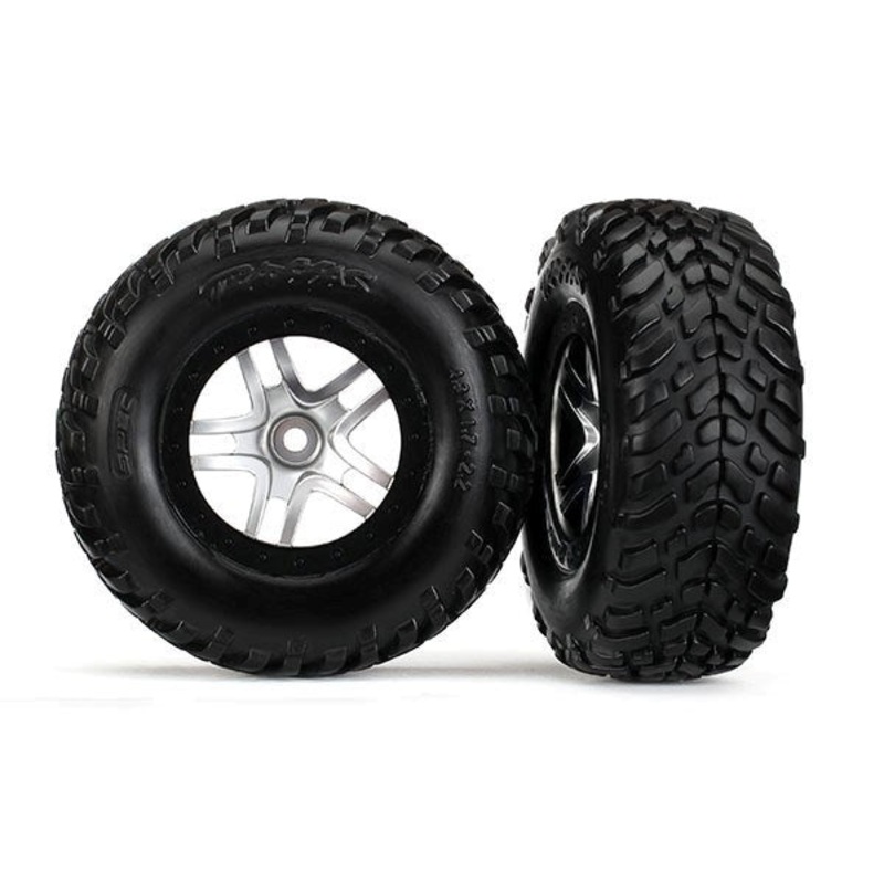 Traxxas 6892R Tires & Wheels Assembled Satin Chrome Black Beadlock