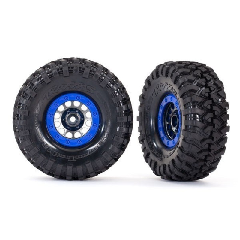 Traxxas 8182 – Method 105 1.9 Blue Beadlock Wheels w/Canyon Trail 1.9 Tires