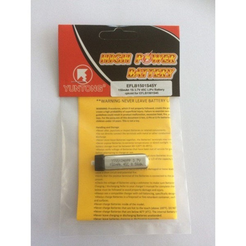 Yuntong 150mAh 1S 3.7V 45C LiPo (Repl. for EFLB1501S45)